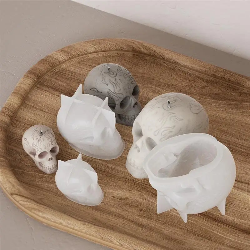 3D Skull Candle Silicone Mold DIY Halloween Candle Mold Handmade Soap Plaster Mold Epoxy Resin Craft Casting Tool For Home Decor