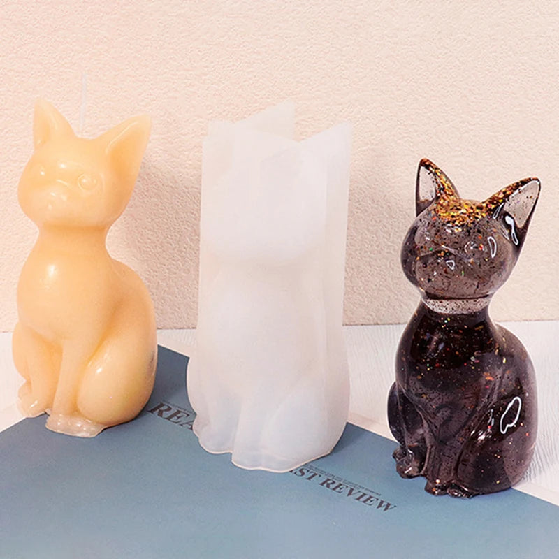 DIY Cute Animal Crystal Drop Glue 3D Mold Easter Rabbit Cat Dog Silicone Mold For Candle Making Home Table Decoration Crafts