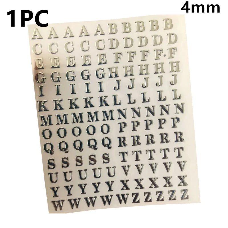 1/3/5/6Pcs 3/4/4.5/9mm Alphabet Letters Numbers Chunky Glitter Epoxy Resin Decorative Stickers