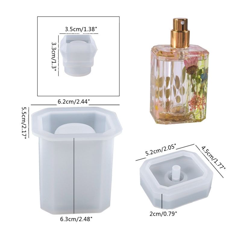 Diy Crystal Epoxy Resin Mold Cut Surface Irregular Perfume Bottle Storage Decoration Silicone Mold Container Epoxy Mold