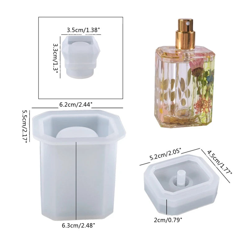 Diy Crystal Epoxy Resin Mold Cut Surface Irregular Perfume Bottle Storage Decoration Silicone Mold Container Epoxy Mold