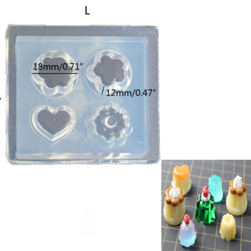 DIY 3D Ice Cream Cone Resin Mold Simulated Food Mini Cake Cup Silicone Mold DIY Craft Hand-Making Accessories