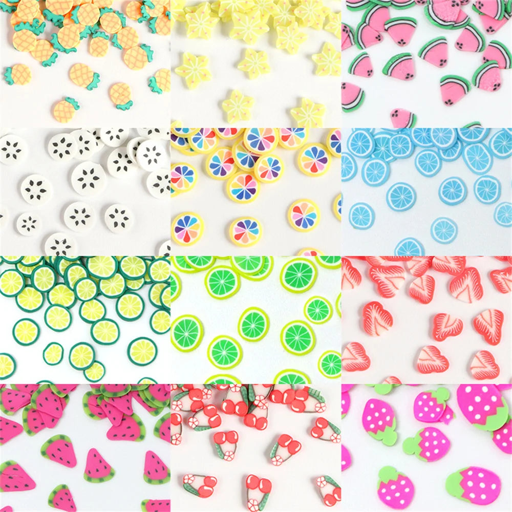 1000Pcs Polymer Clay Resin Fruit Slice for Epoxy Silicone Mold DIY Craft Jewelry Cellphone Decoration Accessory Making Supplies