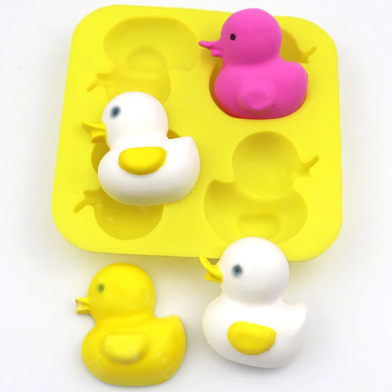 Duck Silicone Form For Soap 3D Cartoon Animal Dessert Baking Mold Jelly Crayon Candle Mould Moule Savon Making Supplies Moldes