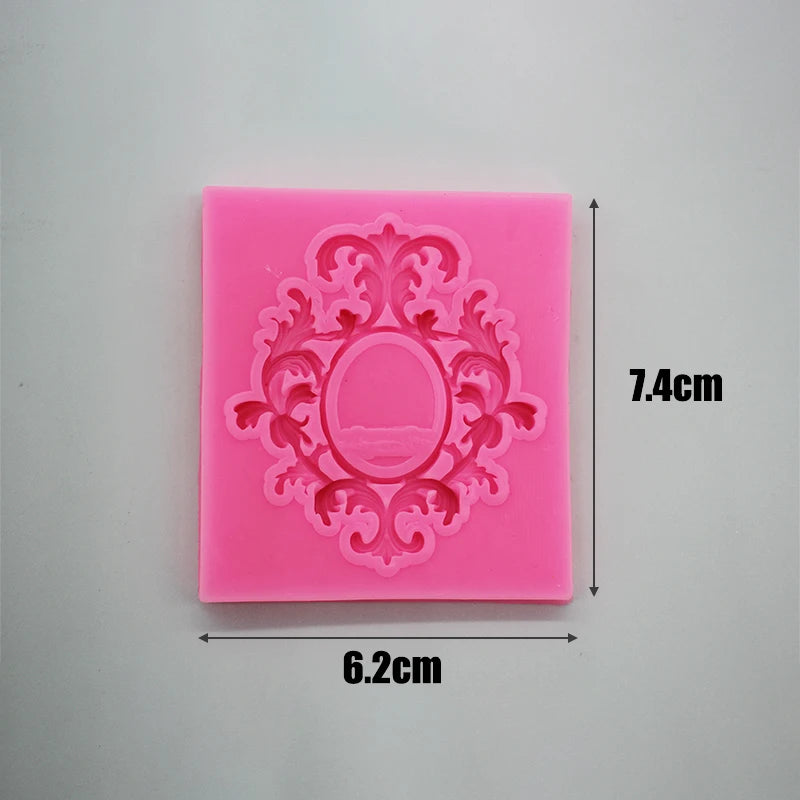 Baroque Fondant Mold Lace Scroll Embossed key Silicone Mold for Cake Border Decoration Jewelry Polymer Clay Candy Chocolate