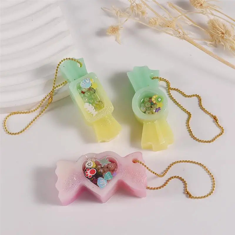 Cute Candy Resin Shaker Silicone Mold Kawaii Quicksand Oil Shaker Epoxy Moule Silicone Keychain Making DIY Epoxy Accessories