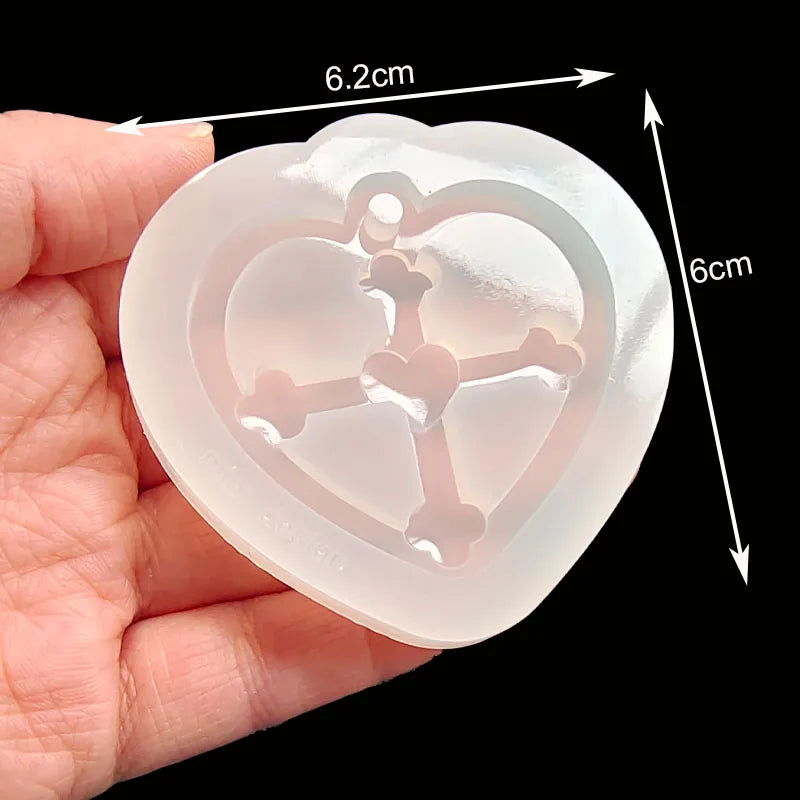 DIY Epoxy Resin Mold Heart Series Quicksand Silicone Mold Shaker Mold Jewelry Tool