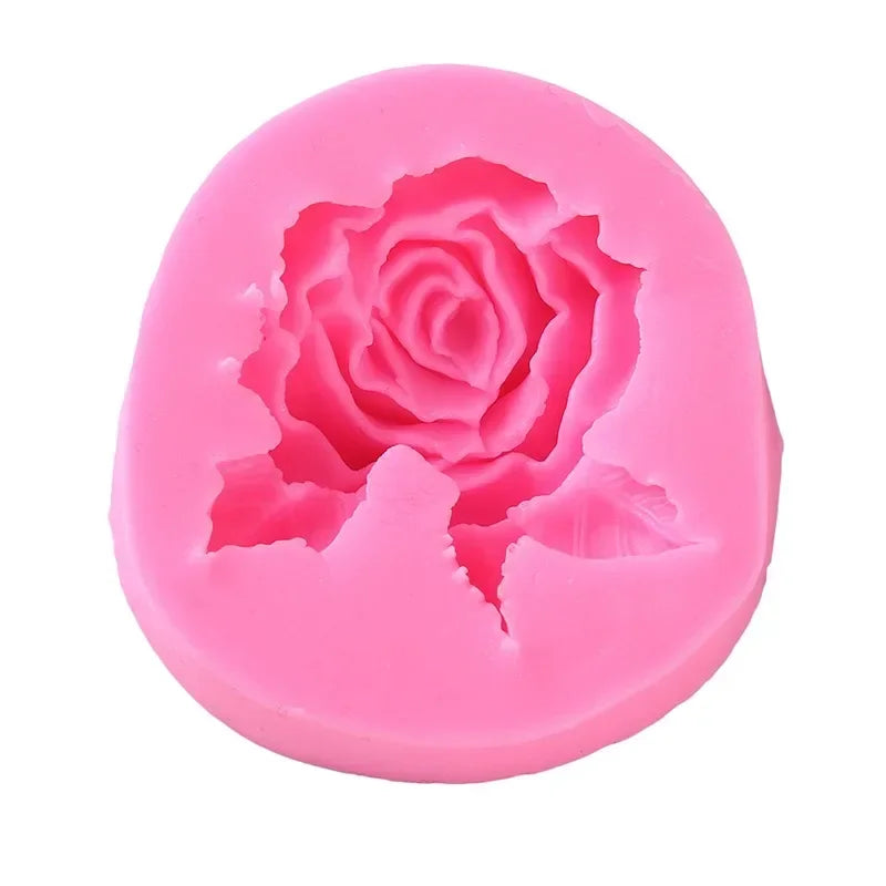 1Pc 3D Rose Flower Bloom Silicone Fondant Soap Cake Mold Cupcake Jelly Candy Chocolate Decoration Baking Tool Moulds