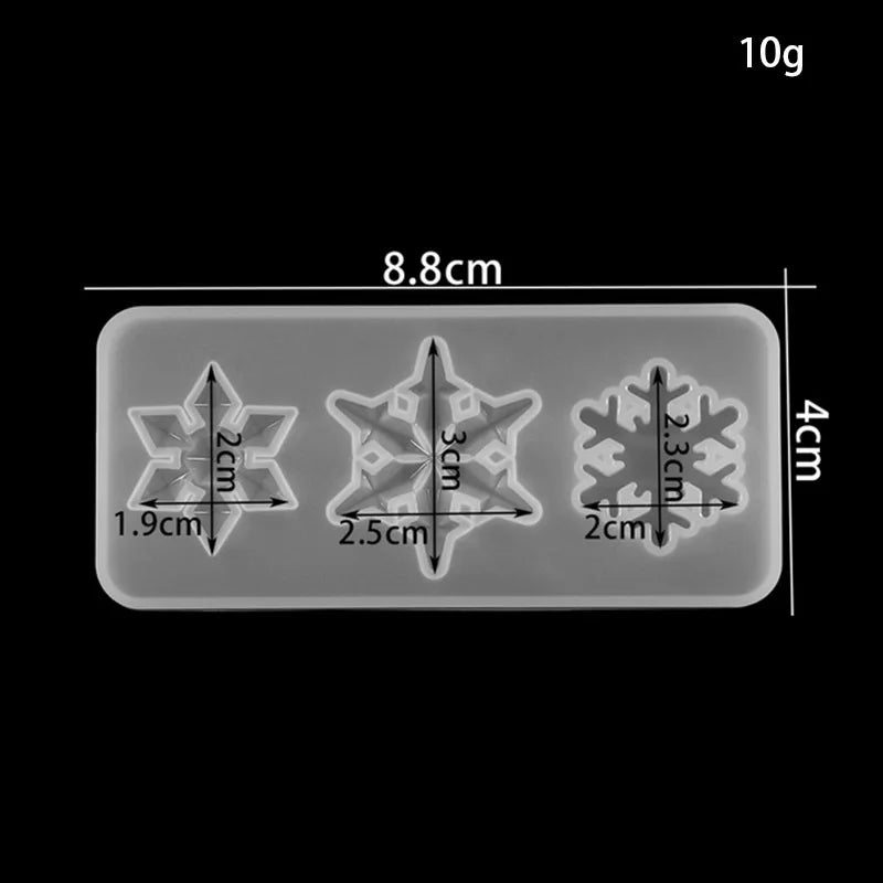 Christmas Hollow Snowflake Ornament Silicone Mold Soft Clear Mould Resin Craft Winter Embellishment DIY Pendants Jewelry Making