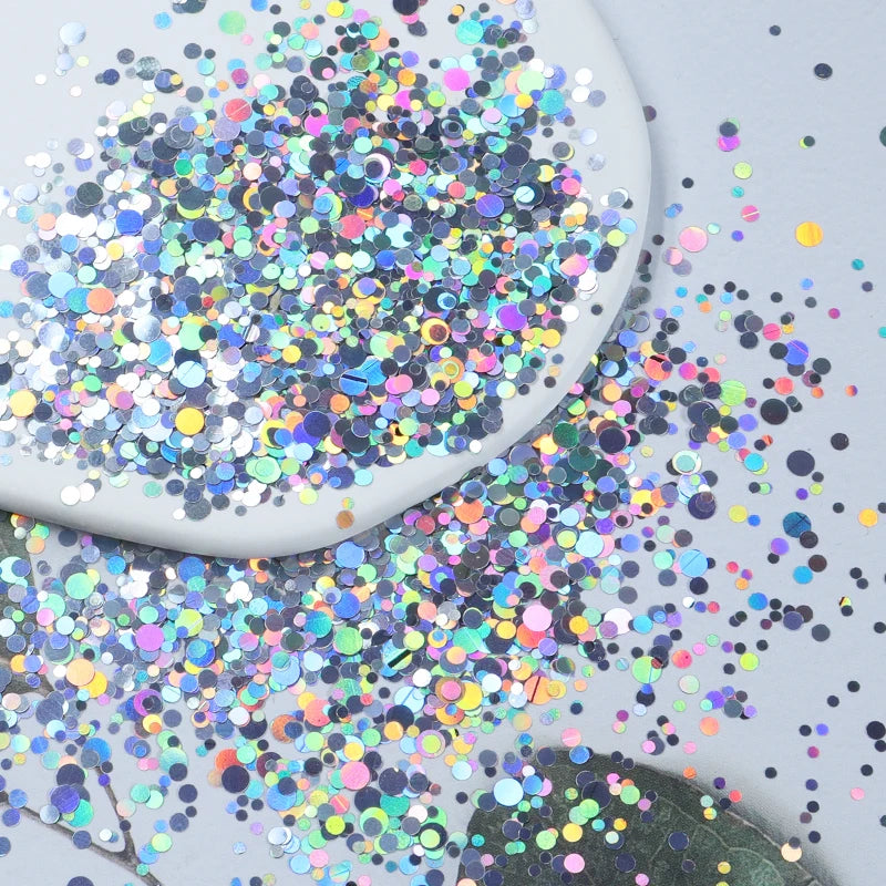 10g Resin Sequins Holographic Round Glitter Epoxy Resin Filling Pigment Silicone Mold Filler DIY Pendant Jewelry Making Material