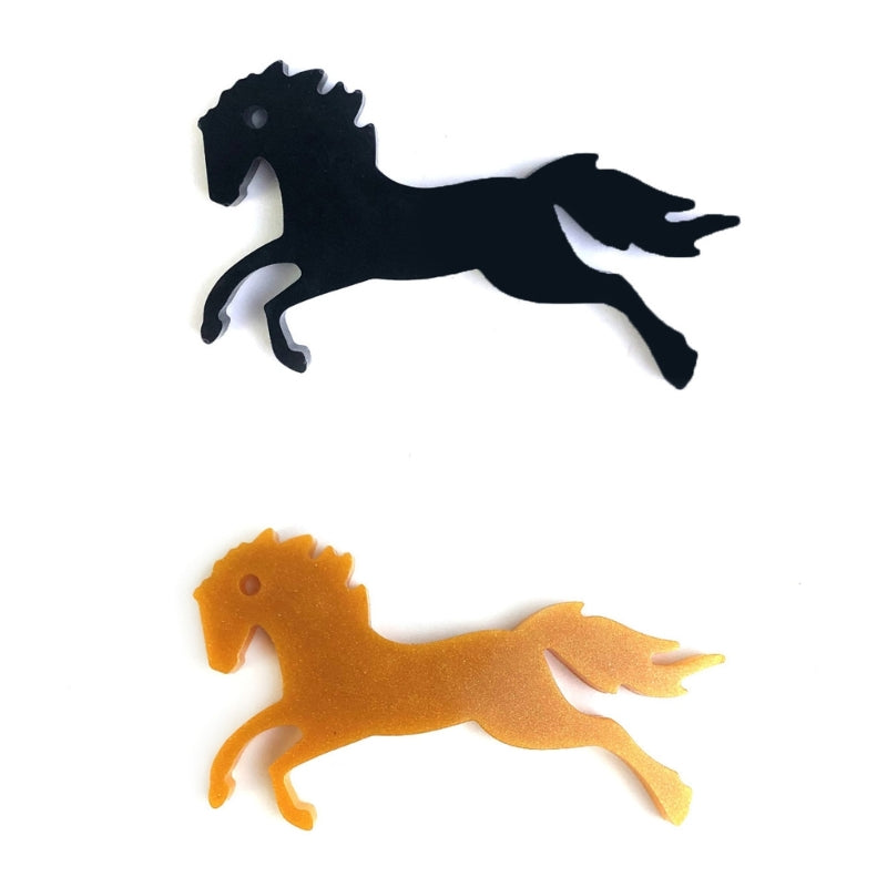 DIY Cute Horse Shaped Silicone Keyring Mold with Hole Handmade Lovely Animal Keychain Pendant Charm Epoxy Resin Casting Mould