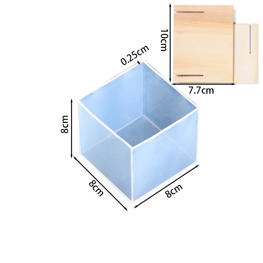 Clear Silicone Cube Molds Large Deep Square Epoxy Resin Mold Transparent Silicone Molds for Resin Casting DIY Jewelry Making