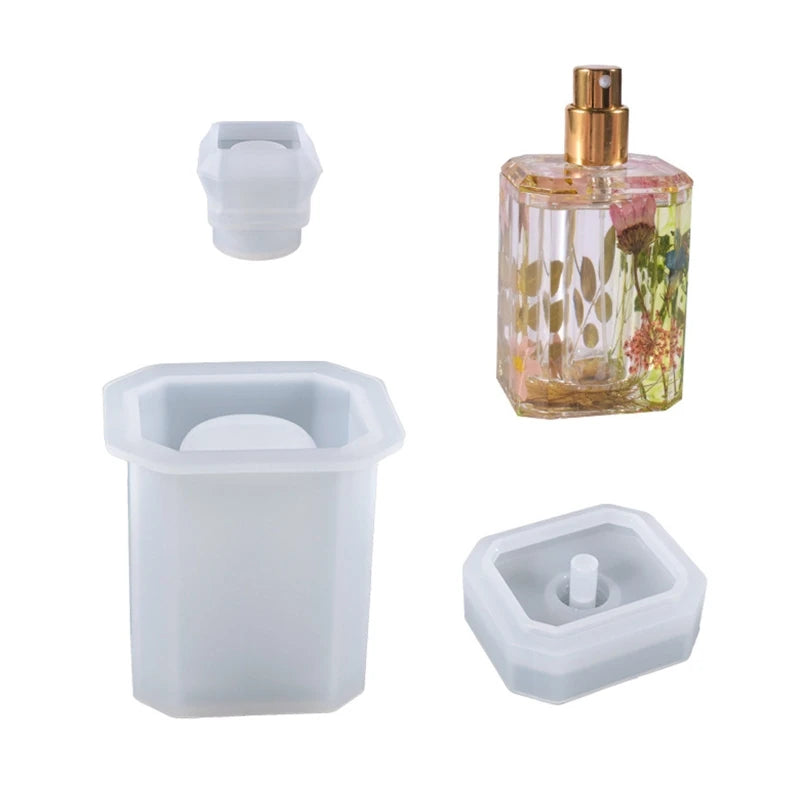 Diy Crystal Epoxy Resin Mold Cut Surface Irregular Perfume Bottle Storage Decoration Silicone Mold Container Epoxy Mold