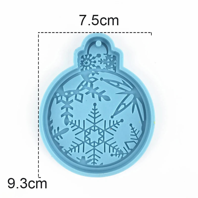 Christmas Round Shaped Pandents Silicone Mold DIY Handmade Plaster UV Epoxy Resin Keychain Molds Christmas Tree Decor Supplies