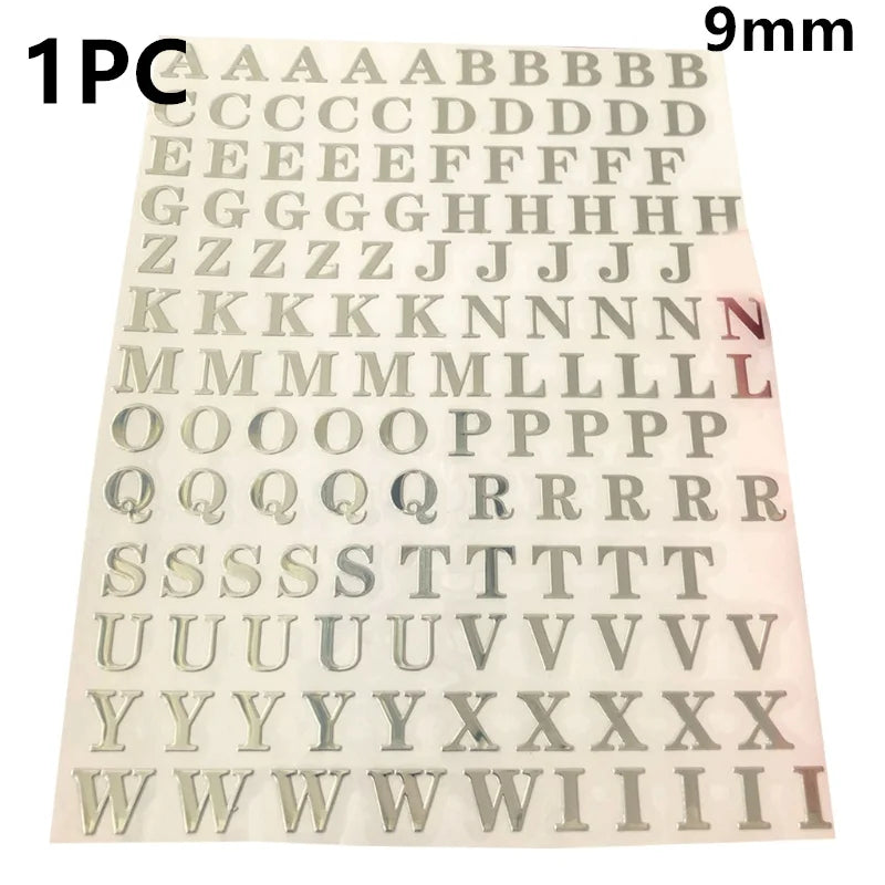 1/3/5/6Pcs 3/4/4.5/9mm Alphabet Letters Numbers Chunky Glitter Epoxy Resin Decorative Stickers