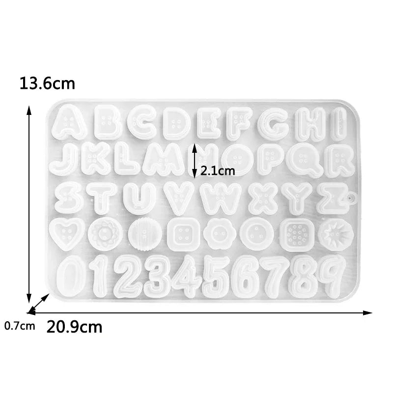 Alphabet Epoxy Resin Silicone Mold DIY Letter Number Pendant Resin Mold Keychain Earring Epoxy Resin Jewelry Crafts Casting Mold