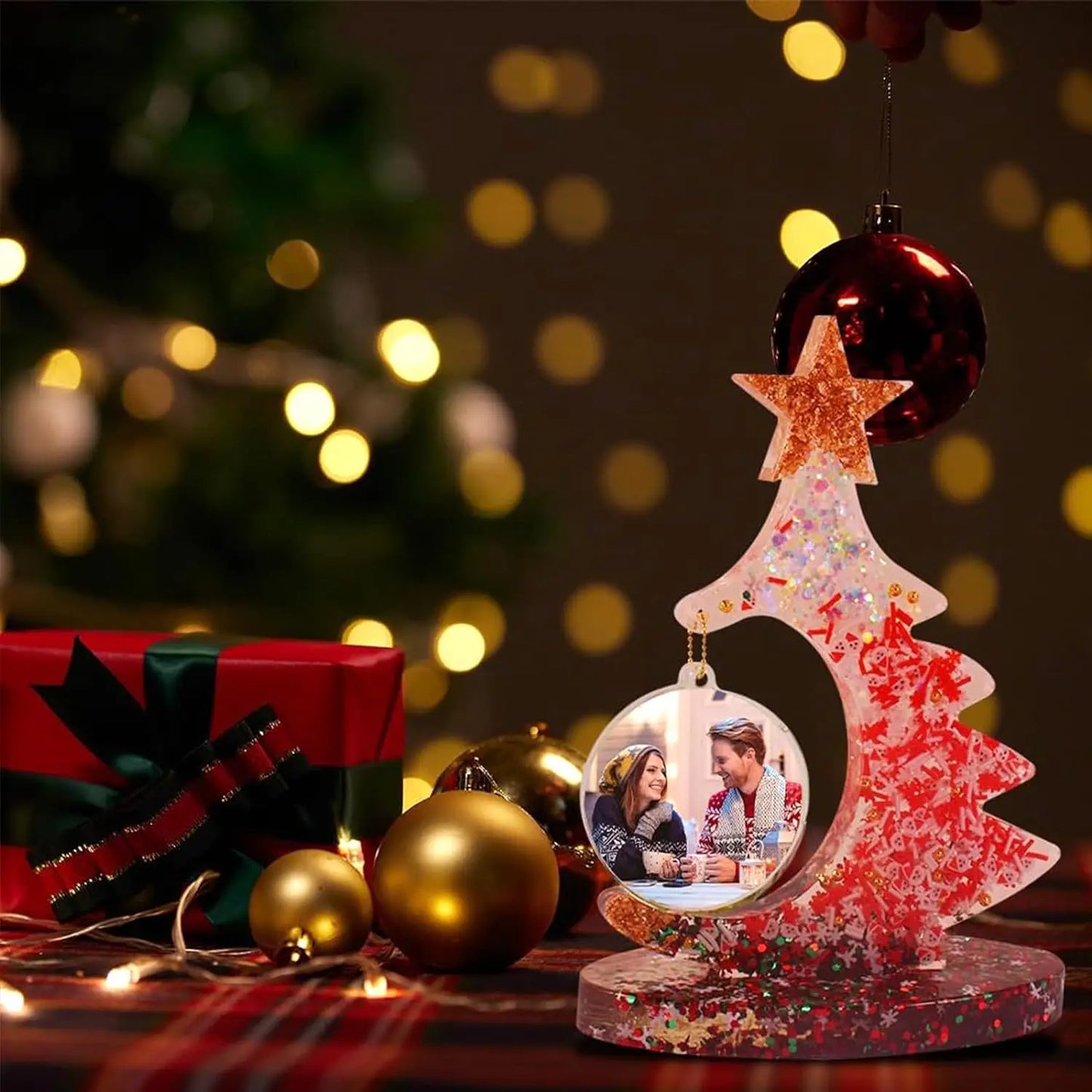 DIY Crystal Epoxy Resin Mold for Christmas Tree Photo Frame Silicone Mold