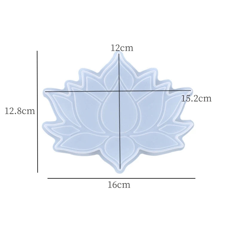 DIY Crystal Epoxy Mold Lotus Storage Table Coaster Multi-purpose Silicone Mold For Resin