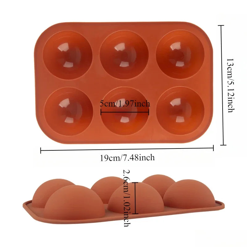 1PC Hemisphere Mousse Baking Mold Chocolate Ice Cream Pudding Rice Dumpling Cake Mold Non-Stick Round Cookie Molds