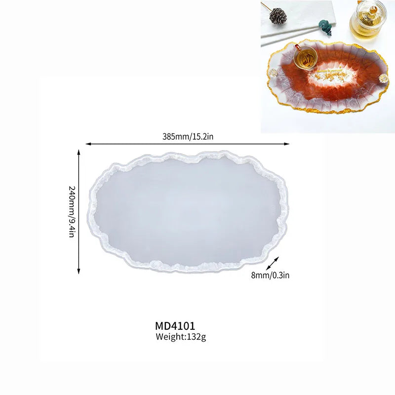 DIY Crystal Silicone Mold Three-layer Fruit Plate Tea Plate Disc Epoxy Resin Molds Cup Pad Mould For Resin Art Home Decoration