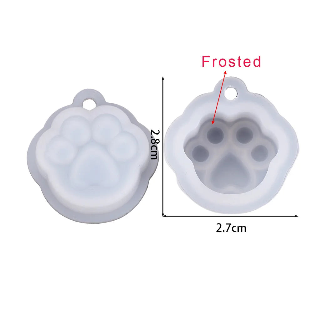 Cat Paw Silicone Mold Keychain Pendants Epoxy Resin Mould for DIY Pendant Epoxy Resin Molds Crafts Jewelry Making Accessories