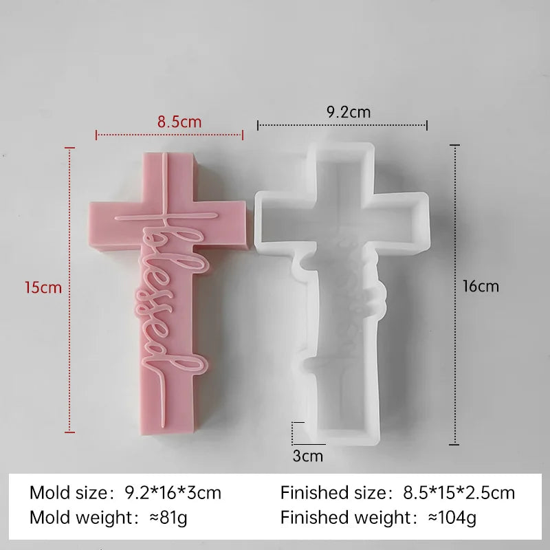 DIY Sculpture Portrait Face Silicone Mold Jesus Cross Aroma Candle Resin Plaster Ornament Mold Home Decor Crafts Making Molds