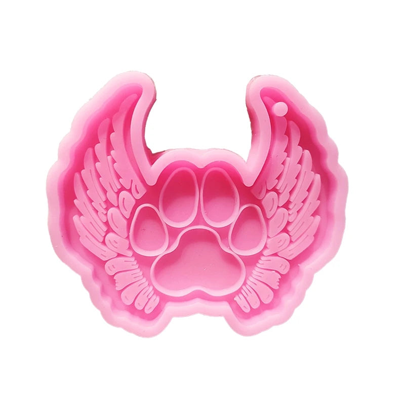 DIY Love Angel Wing Keychain Mold Handmade Keychain Decorative Pendant Silicone Mould Jewelry Bag Charms Ornament Casting Tool