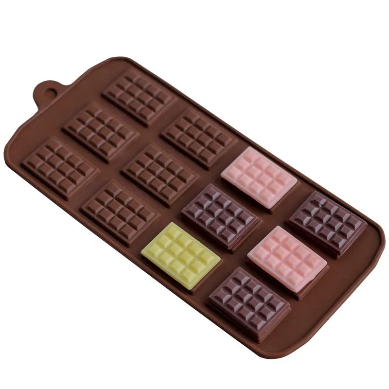 12 Cells Chocolate Mold for DIY Scented Candle Making Decorating Tool Fondant Patisserie Candy Bar Silicone Mould Handmade Craft