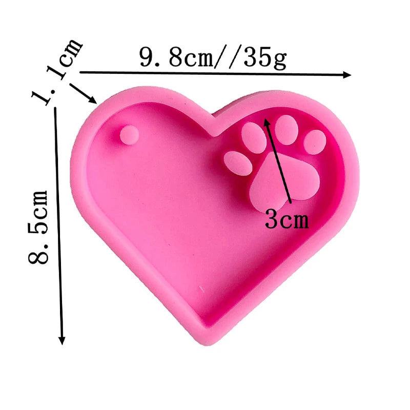 Dog Tag Bone Shaped Keychain Pendant Mold DIY Dog Tag Resin Mold Crystal Epoxy Silicone Mold Jewelry Making Casting Mould