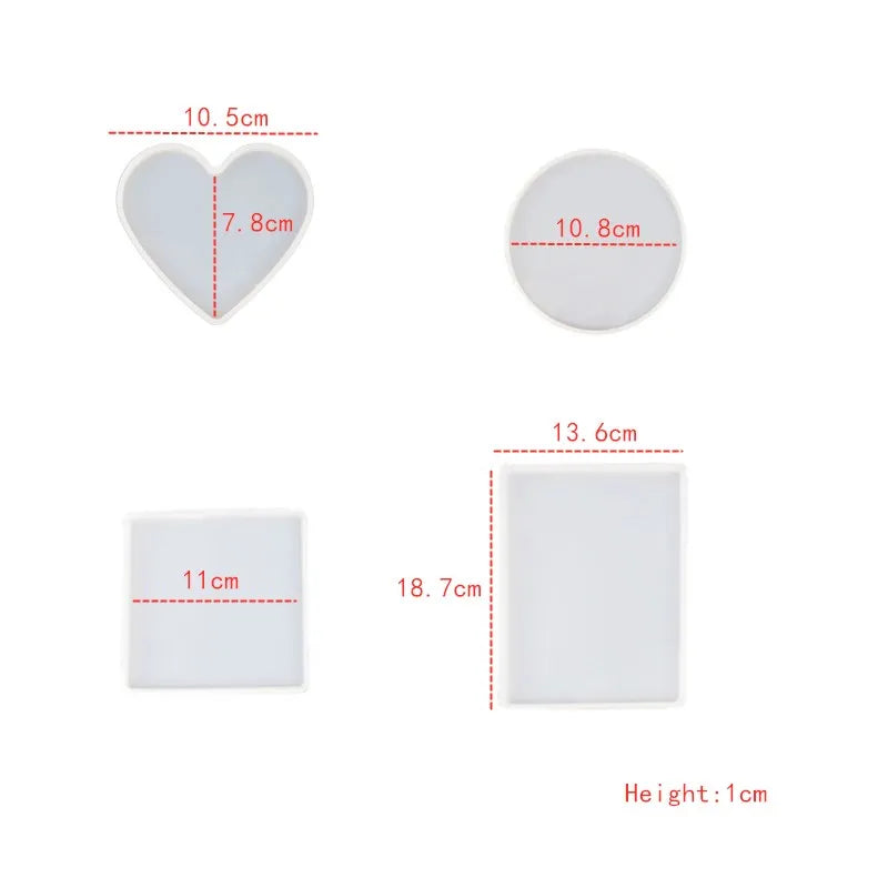 DIY Crystal Silicone Mold Three-layer Fruit Plate Tea Plate Disc Epoxy Resin Molds Cup Pad Mould For Resin Art Home Decoration