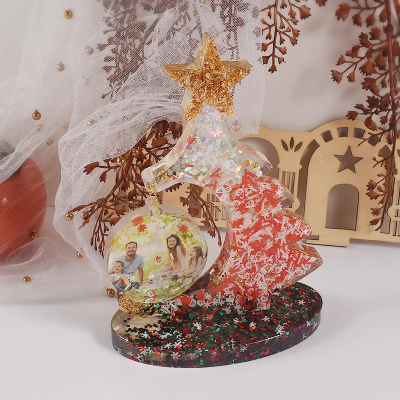 DIY Crystal Epoxy Resin Mold for Christmas Tree Photo Frame Silicone Mold