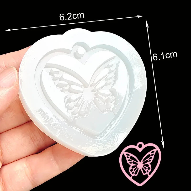 DIY Epoxy Resin Mold Heart Series Quicksand Silicone Mold Shaker Mold Jewelry Tool