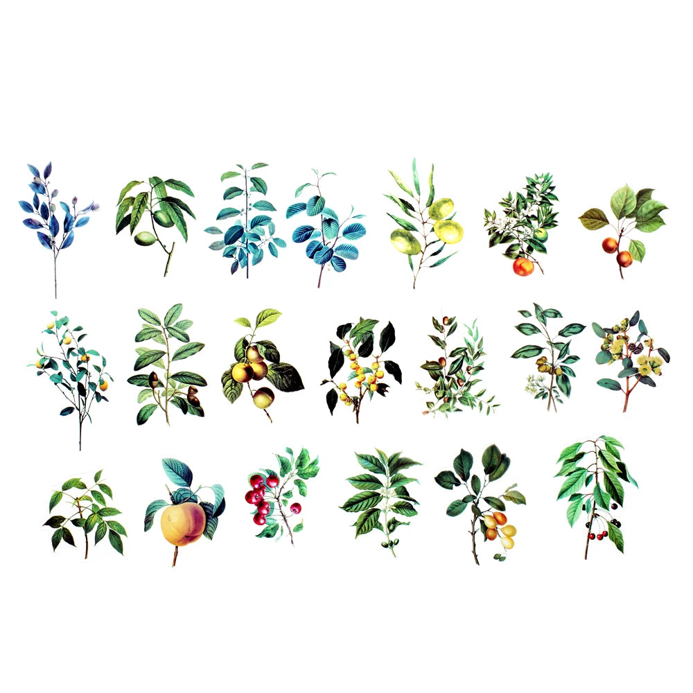 40Pcs/Bag Plant Nature Flower Decorative PVC Sticker Epoxy Resin Crafts Fillers Material for DIY Epoxy Resin Molds Book Decor