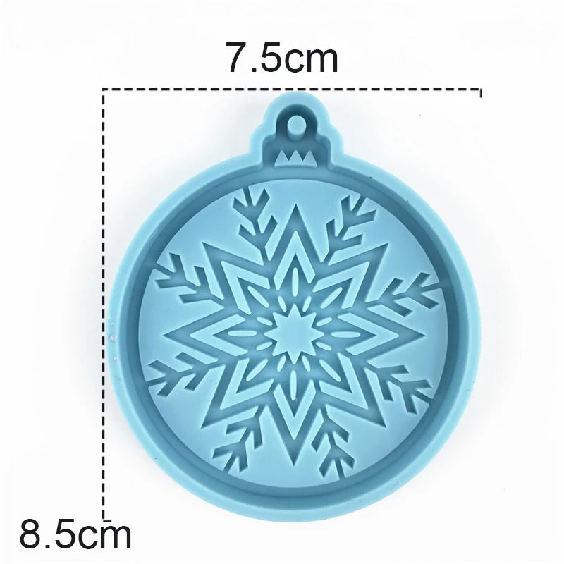 Christmas Round Shaped Pandents Silicone Mold DIY Handmade Plaster UV Epoxy Resin Keychain Molds Christmas Tree Decor Supplies