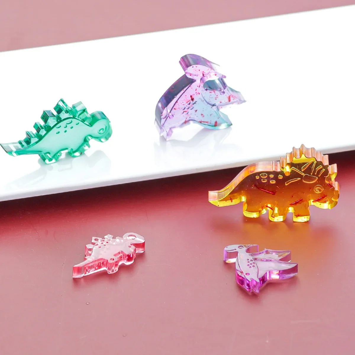 DIY Dinosaur Pendant Crystal Epoxy Resin Mold Double Hole Flying Dragon Sword Dragon Wind Chime Silicone Mold