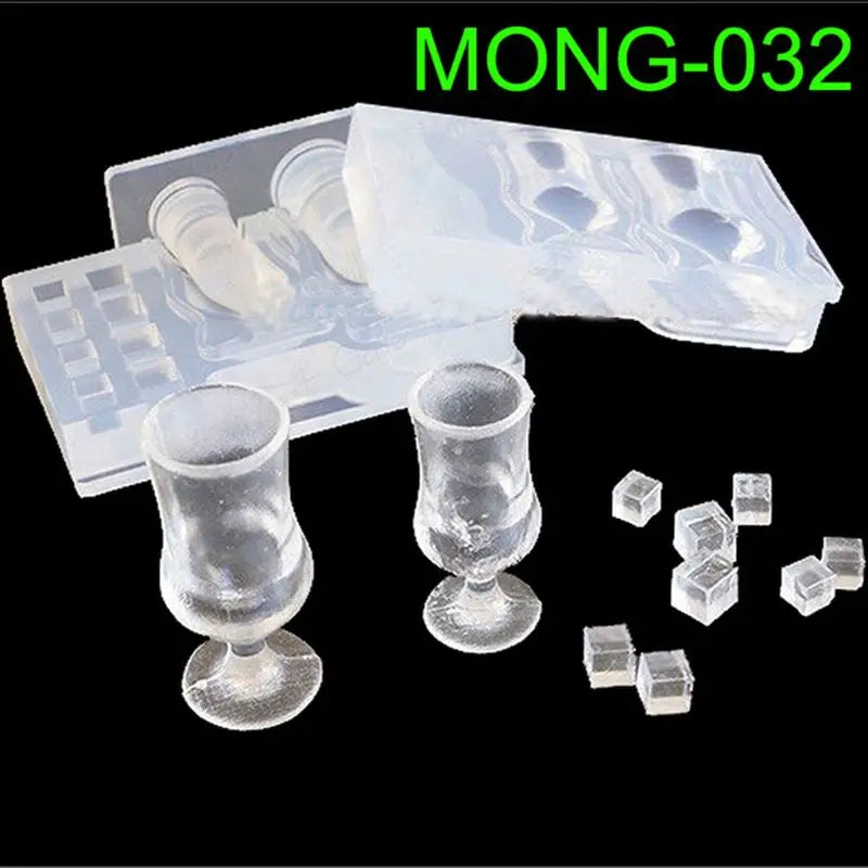 1 Set Mini Milk Bottle Goblet Cup Silicone Mold Epoxy Resin Molds Jewelry Tools Y08E