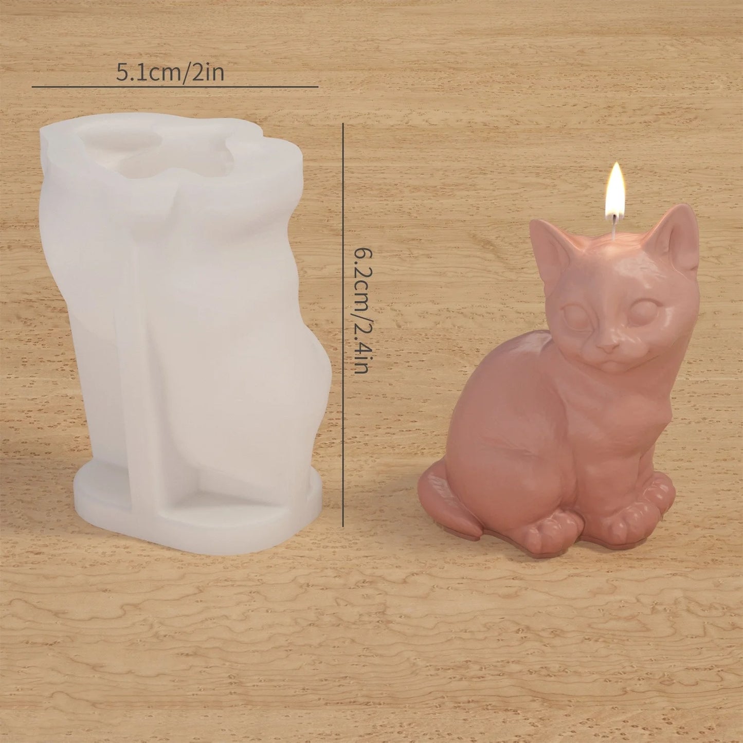 DIY 3D Cat Candle Silicone Mold Aromatherapy Gypsum Candlestick Ornament Epoxy Resin Mold Home Handicrafts Decoration Storage