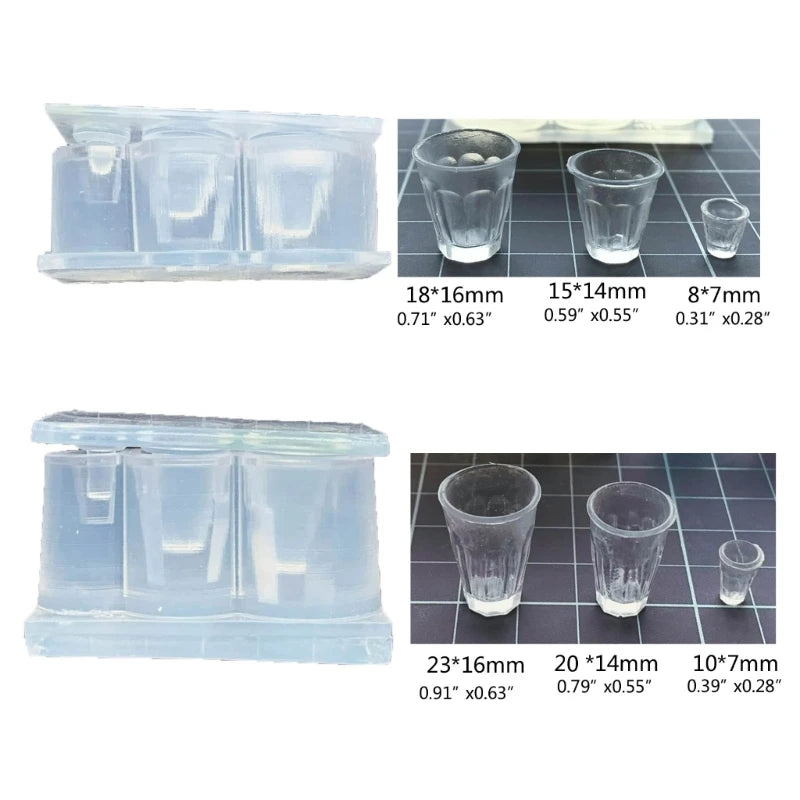 3D Jar Resin Mold Set Soft Silicone Mould Resin Cup Storage Container Mini Molds Unique Cylinder Bottle for Jewelry Making Tools