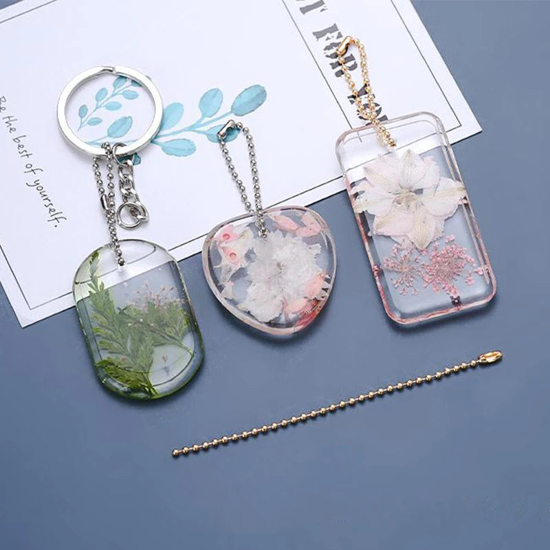 1/6/10pcs Keychain Pendant Mold Set DIY Pendant Resin Mold Crystal Epoxy Silicone Mold Round Rectangle Pendants Jewelry Making