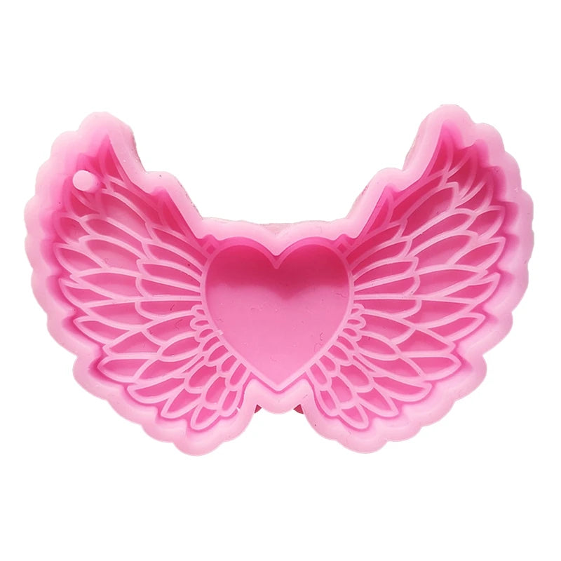 DIY Love Angel Wing Keychain Mold Handmade Keychain Decorative Pendant Silicone Mould Jewelry Bag Charms Ornament Casting Tool