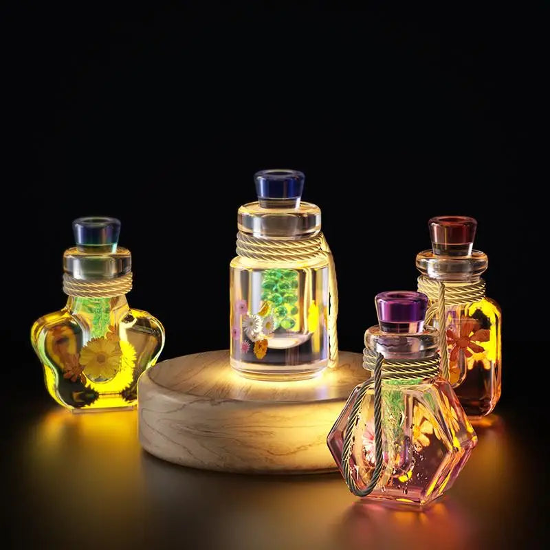 DIY Crystal Epoxy Drifting Bottle Silicone Mold Small Night Lights Bottles Aromatherapy Quicksand Bottles Mold Foe Resin Making