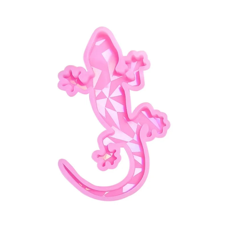 DIY Holographic Gecko Keychain Silicone Mold Cake Baking Gypsum Bag Pendant Epoxy Resin Mold Jewelry Handmade Crafts Decoration