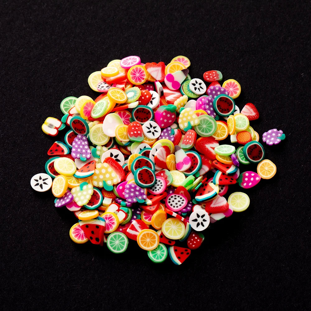 1000Pcs Polymer Clay Resin Fruit Slice for Epoxy Silicone Mold DIY Craft Jewelry Cellphone Decoration Accessory Making Supplies