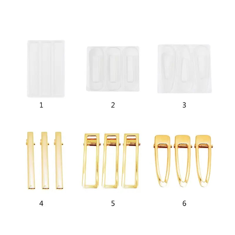 Duckbill Hair Clips Metal Flat Hairpins Barrette for Resin Molds DIY