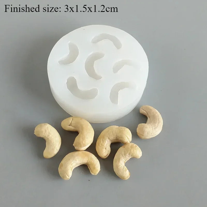 Creative 3D Nut Silicone Mold Walnut Almond Cashew Hazelnut Fondant Cake Chocolate Mold Cake Decoration Accessories Baking Tool