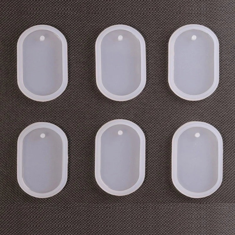 1/6/10pcs Round Silicone Pendant Mold DIY Keychain Mould Making Epoxy Resin Mold Jewelry DIY Craft Rectangle Silicone Mold