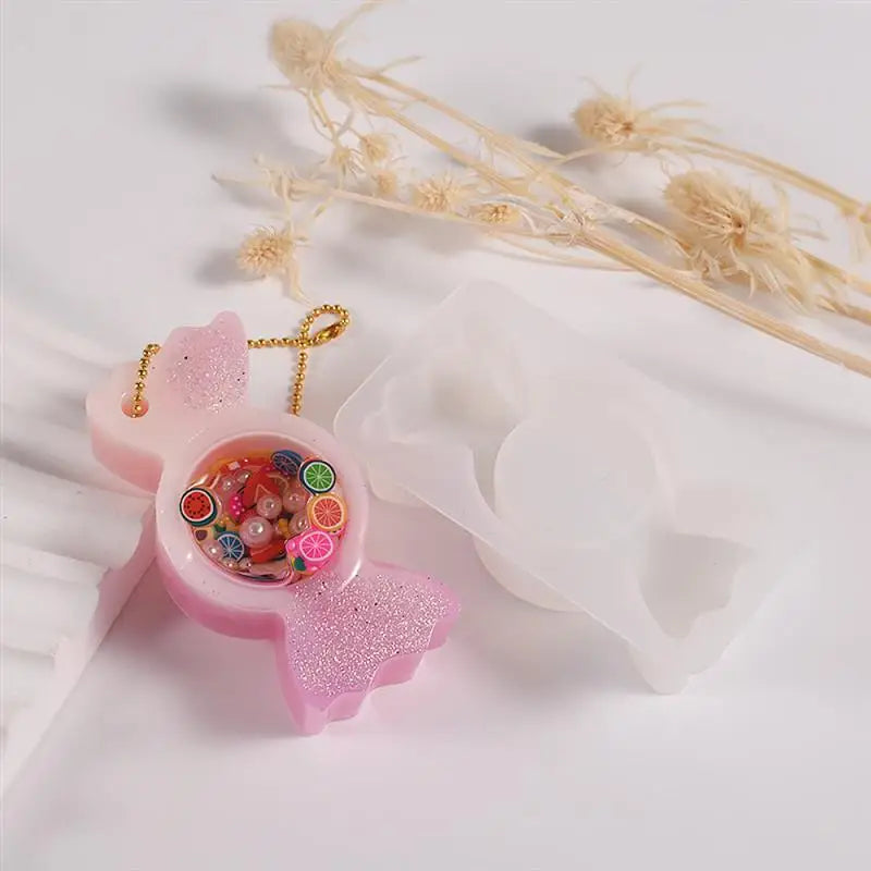 Cute Candy Resin Shaker Silicone Mold Kawaii Quicksand Oil Shaker Epoxy Moule Silicone Keychain Making DIY Epoxy Accessories