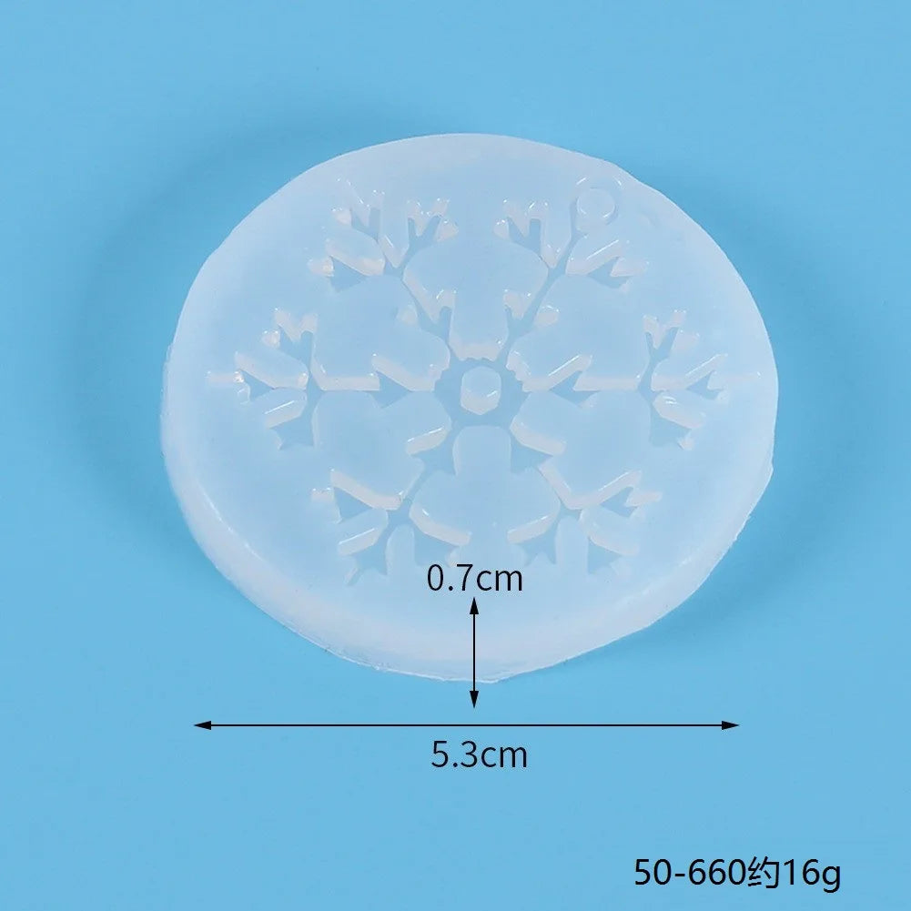 Christmas Hollow Snowflake Ornament Silicone Mold Soft Clear Mould Resin Craft Winter Embellishment DIY Pendants Jewelry Making