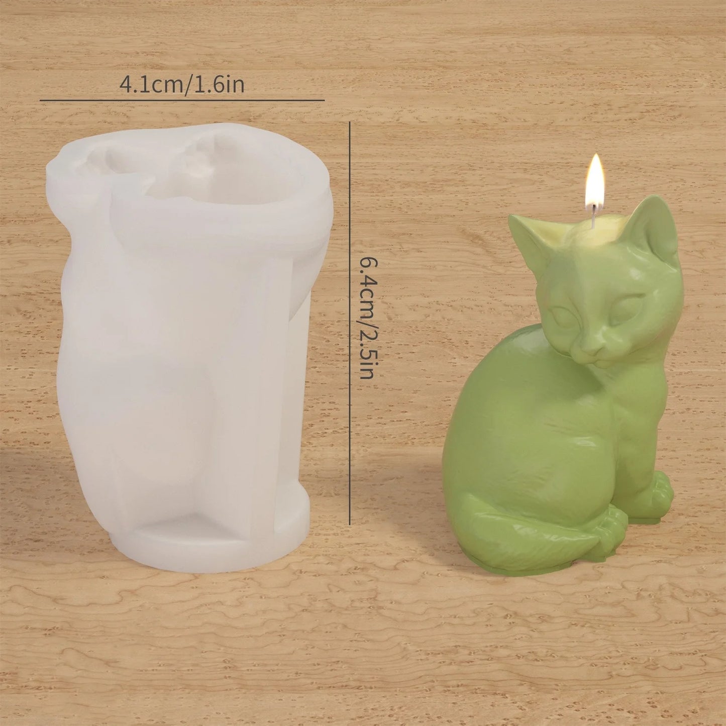 DIY 3D Cat Candle Silicone Mold Aromatherapy Gypsum Candlestick Ornament Epoxy Resin Mold Home Handicrafts Decoration Storage