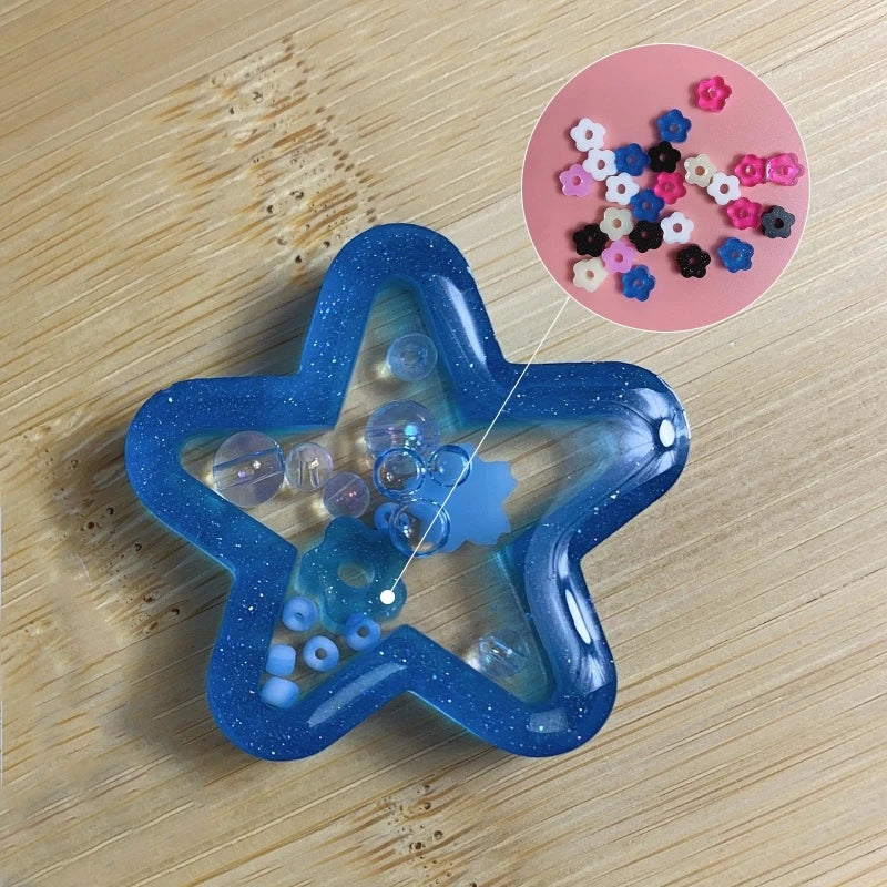 DIY Bead Flowers Ins Quicksand Silicone Epoxy Mold DIY Keychain Pendant Jewelry Crafting Mould for Valentine Love Gift